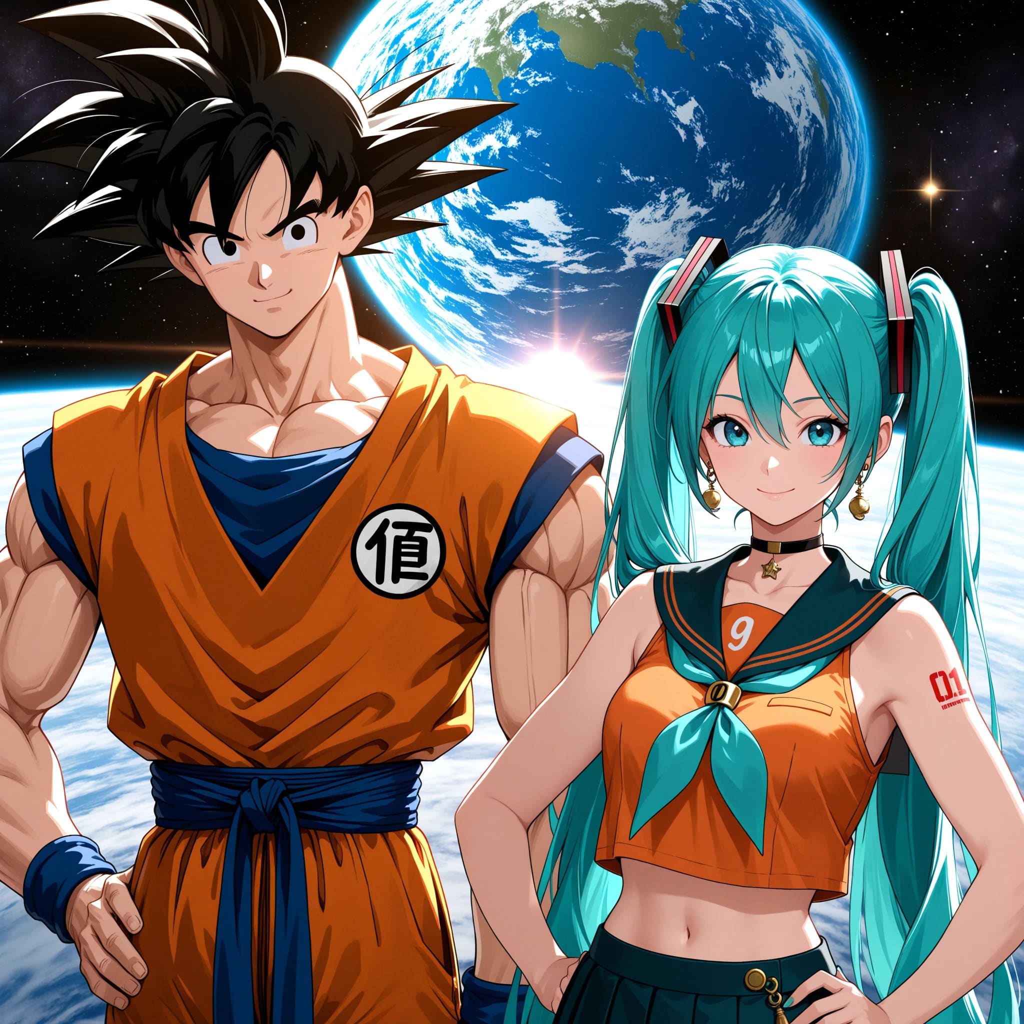 初音ミクと孫悟空 | の人気AIイラスト・グラビア