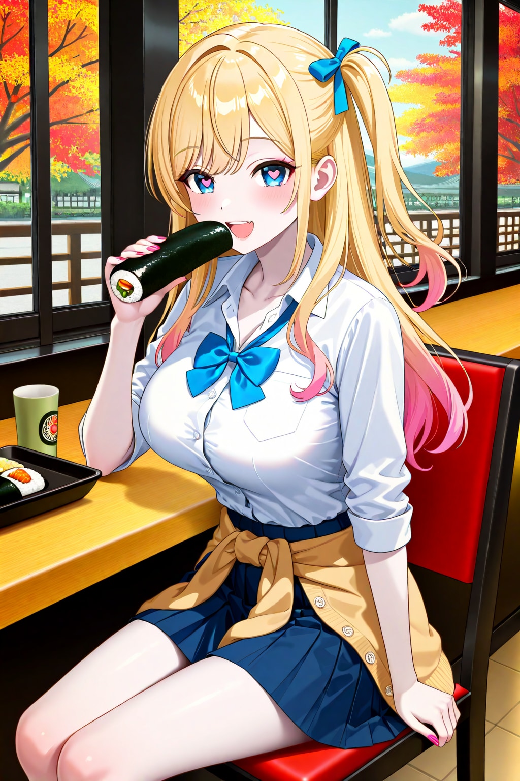 ナミちゃんと紅葉とお寿司