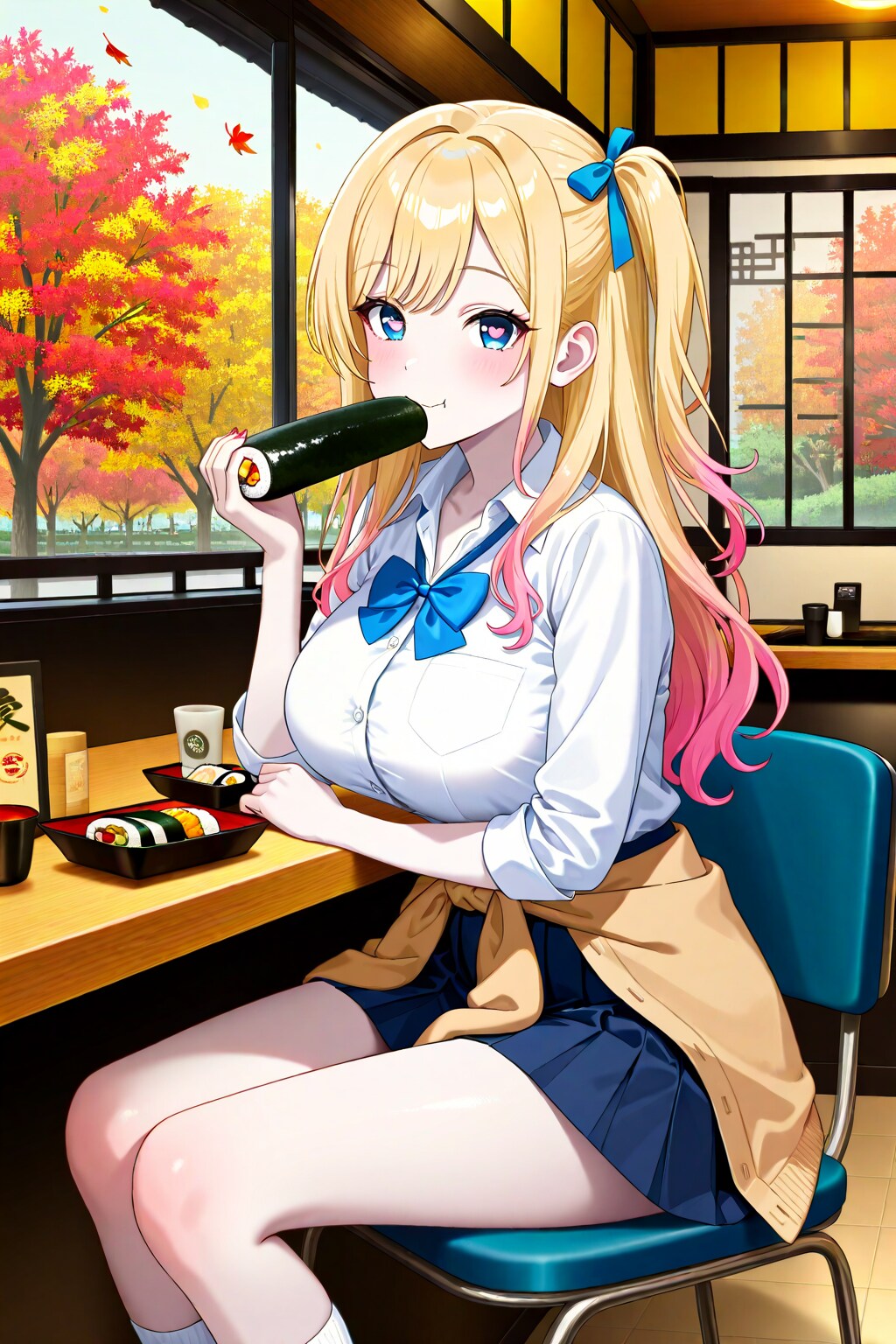 ナミちゃんと紅葉とお寿司