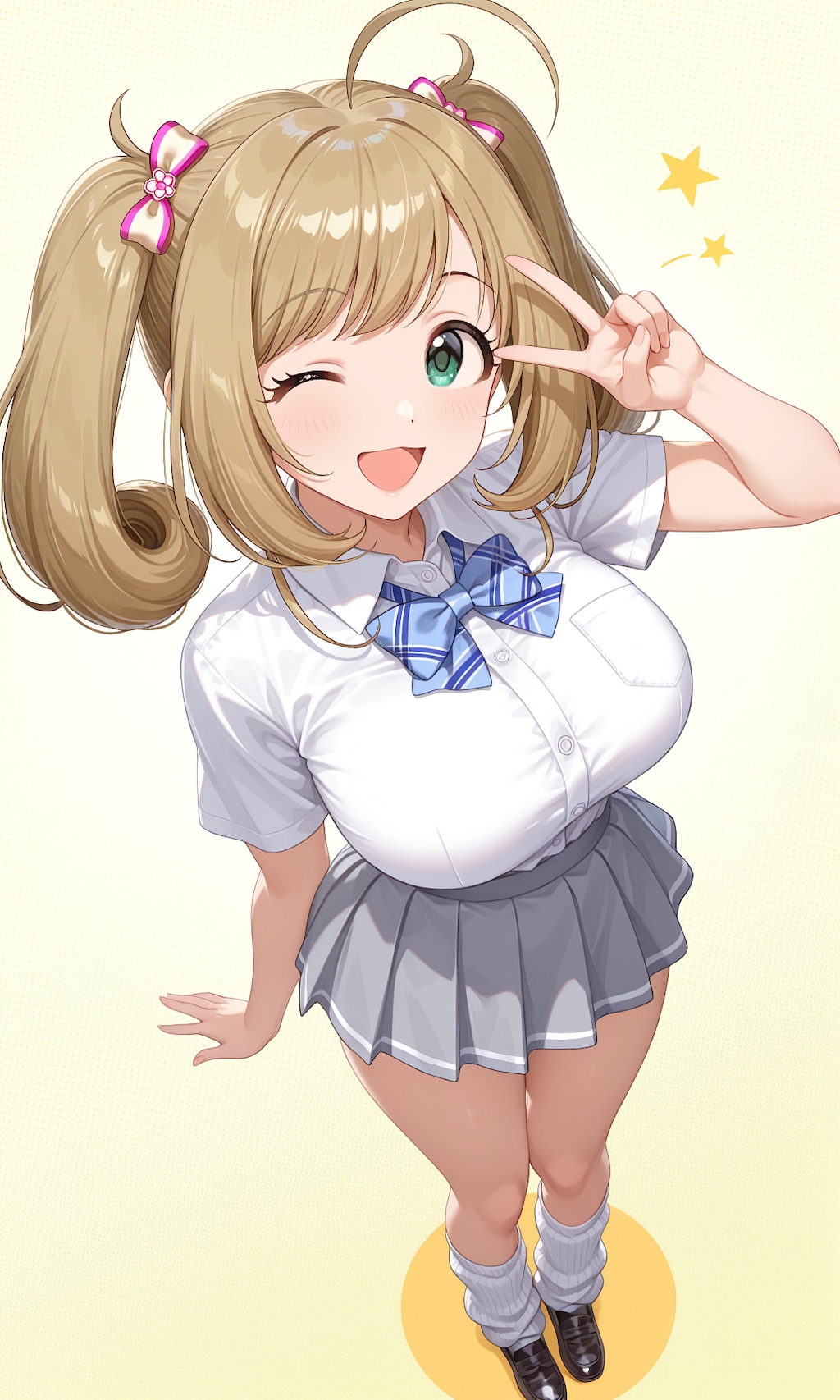 藍子、愛梨、しゅがはのミニスカ制服＆ルーズソックス