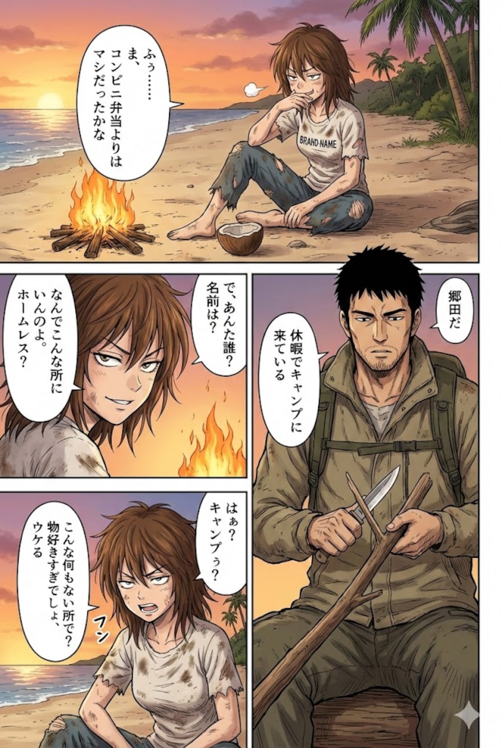 無人島でわからせられるメスガキ漫画その１