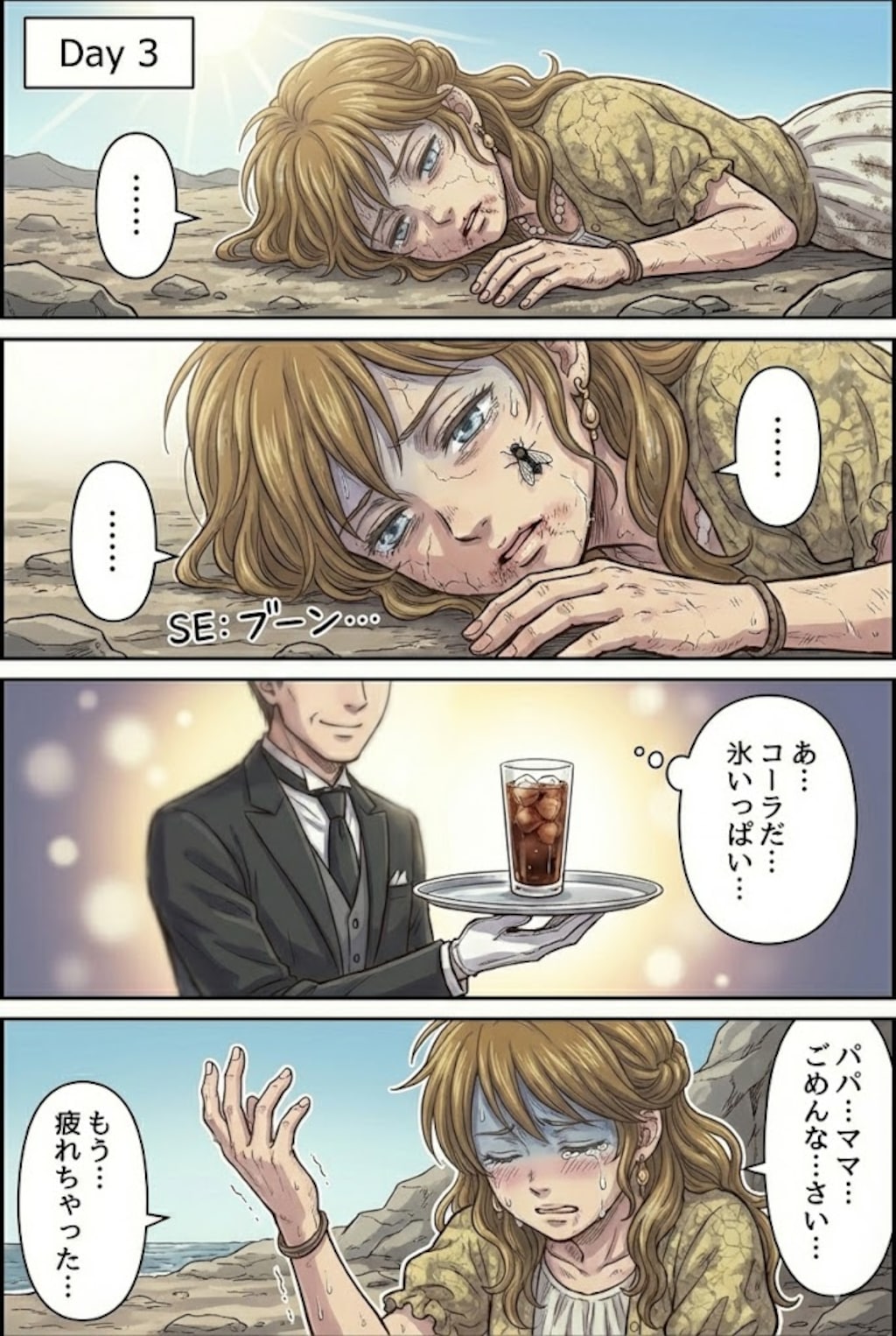 無人島でわからせられるメスガキ漫画その１