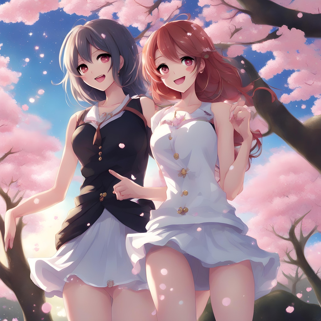 💓桜の木の下で風のいたずら