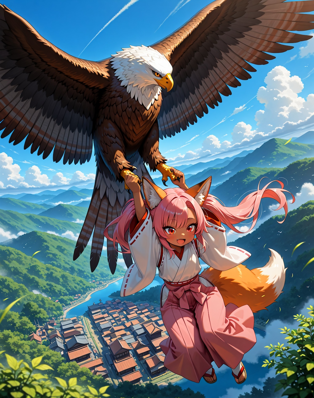鷲と桃狐ちゃん