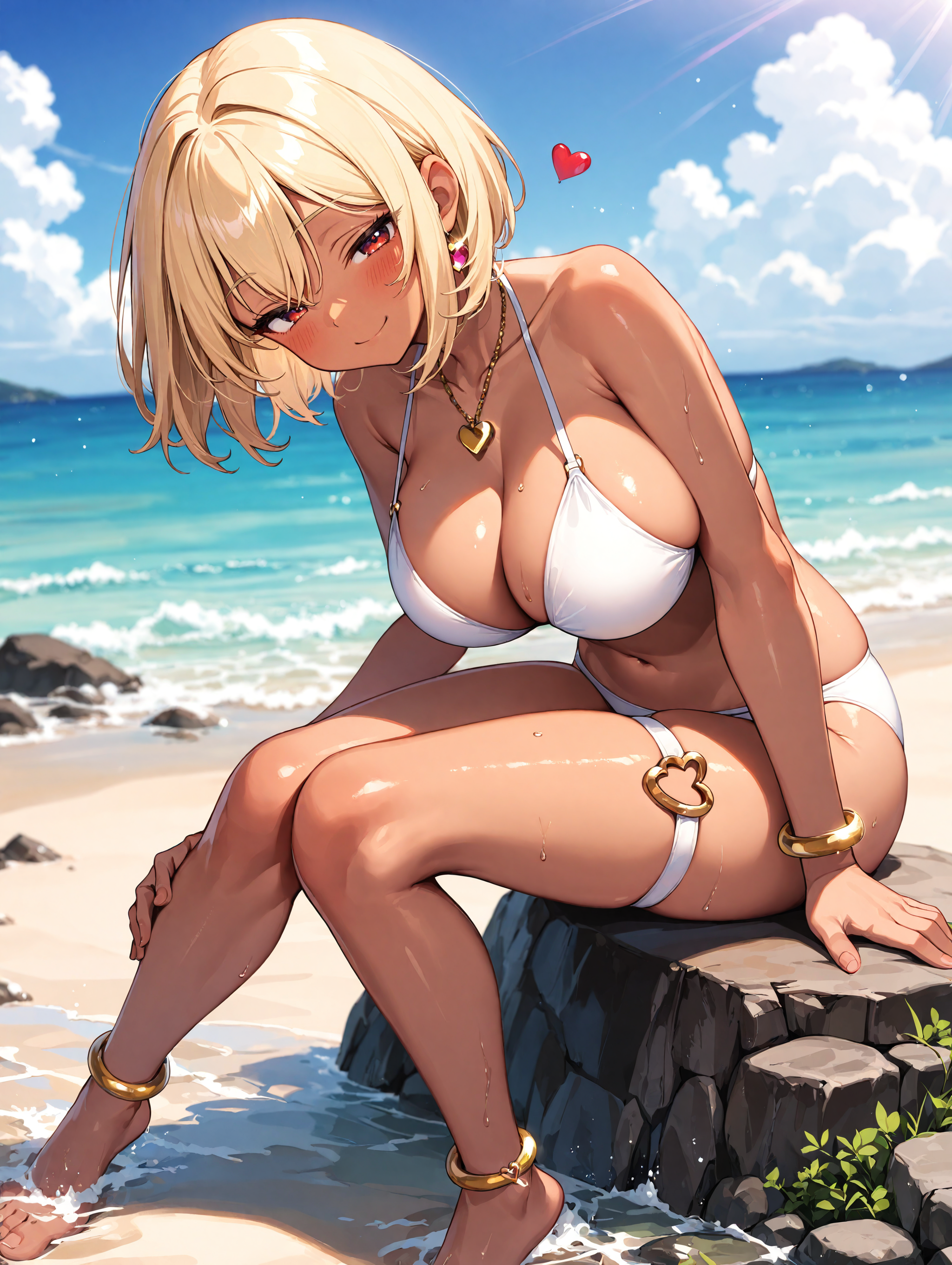 暑いので海