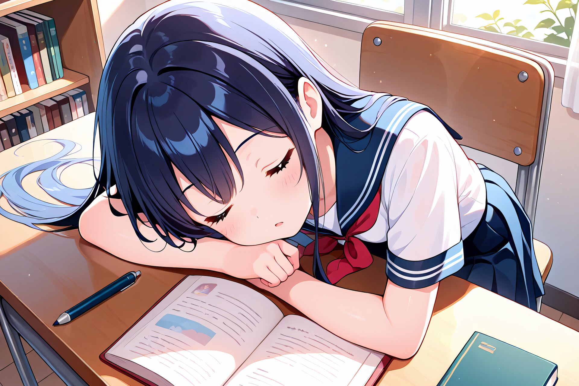勉強のはずが、夢の中