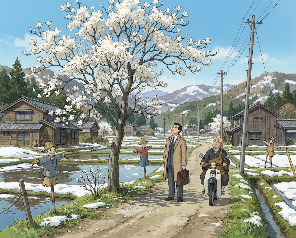 コブシが咲いたね、