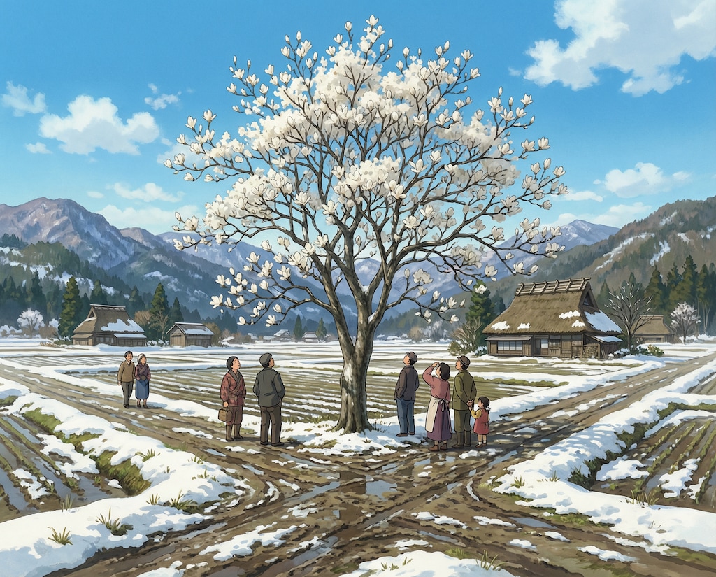 コブシが咲いたね、