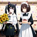 カペラさんにいつもの猫娘さんが働く喫茶店で降誕祝い 2枚目