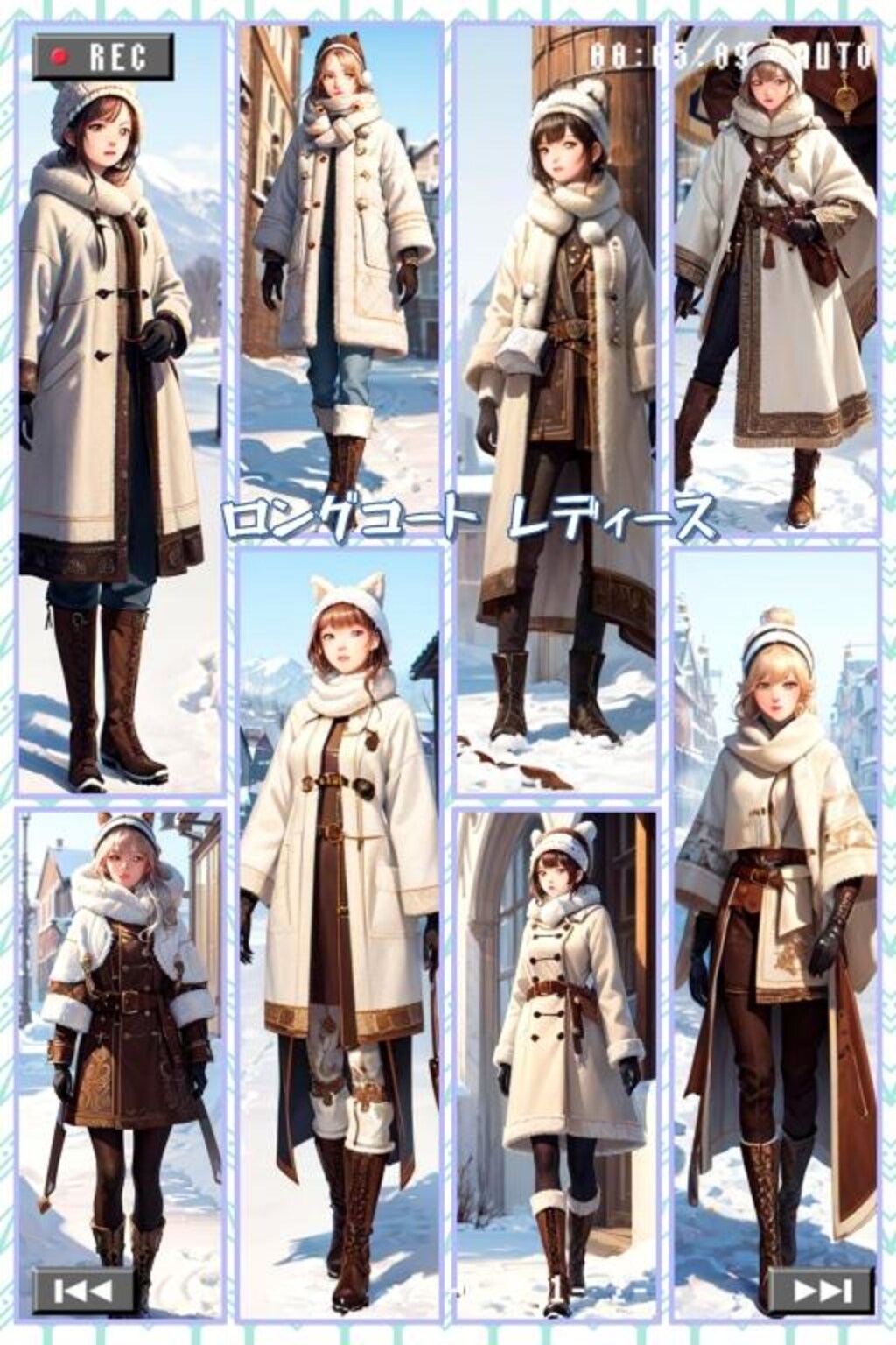 ロングコート　コラージュ