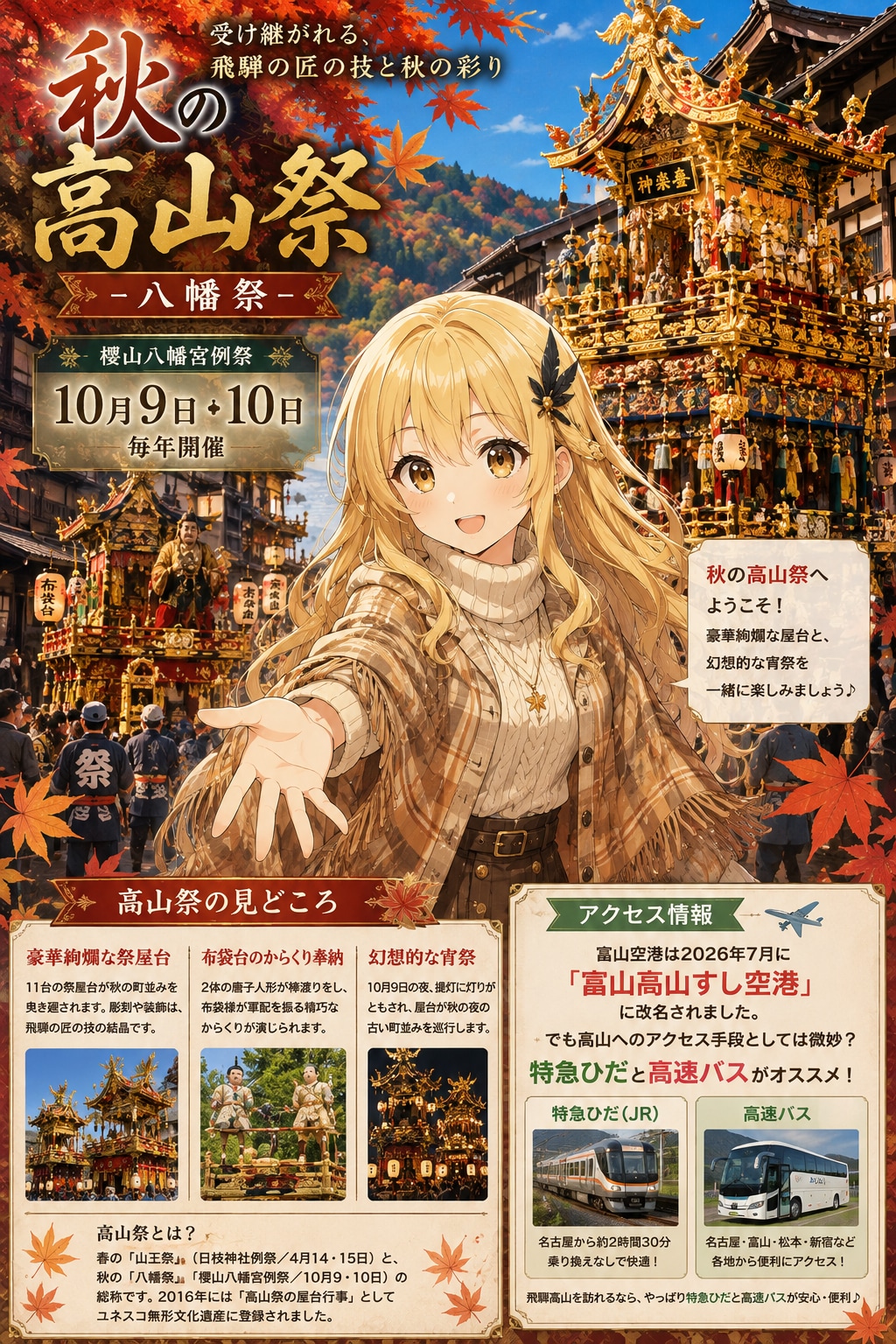 10月9日は秋の高山祭の開催日