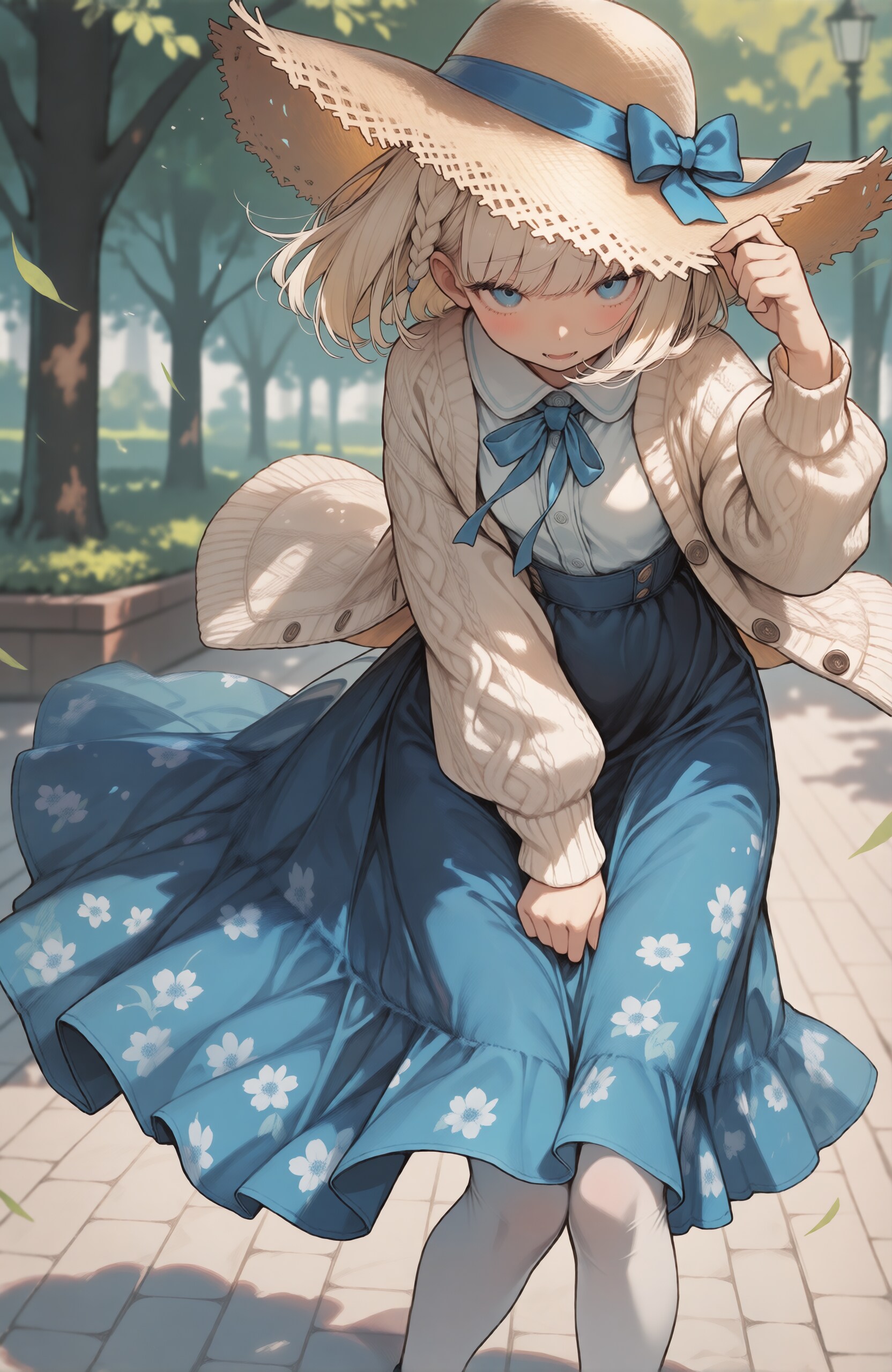 風ではためくスカート