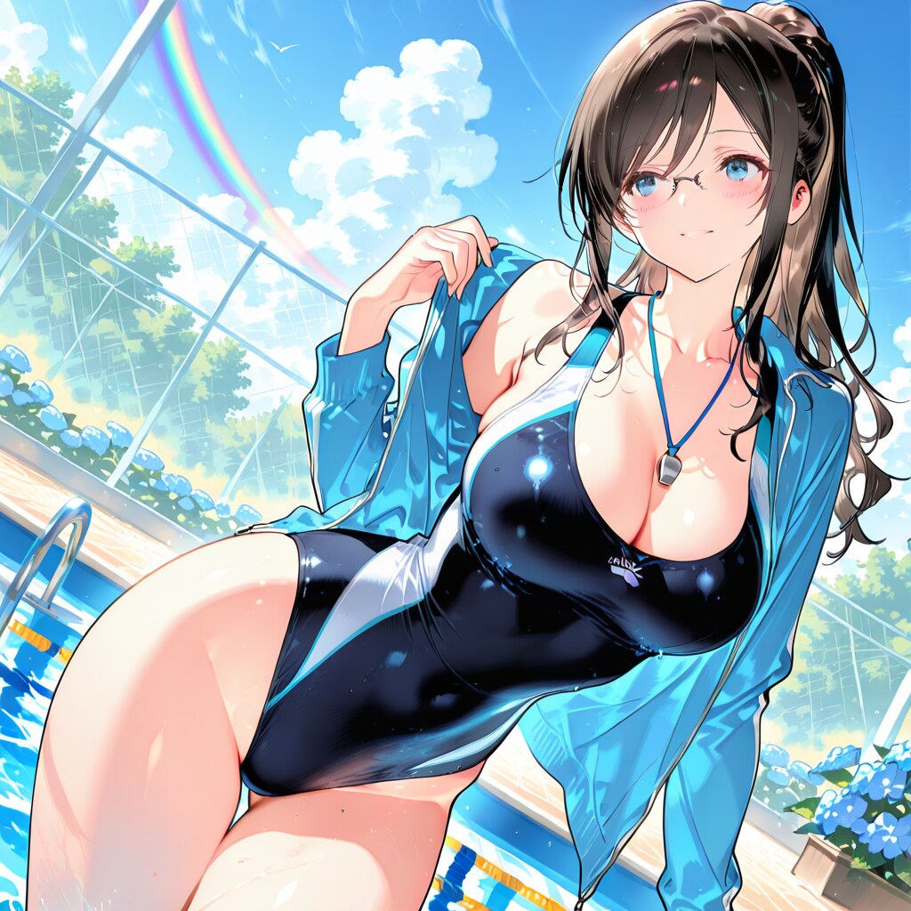 ふぅ、今日はプール授業日和って天気ですねっ！私も頑張らないとっ！