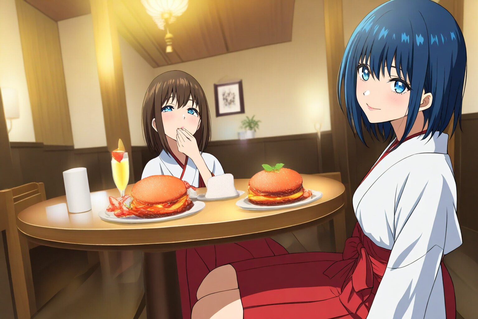 巫女さん、食事中につき | の人気AIイラスト・グラビア