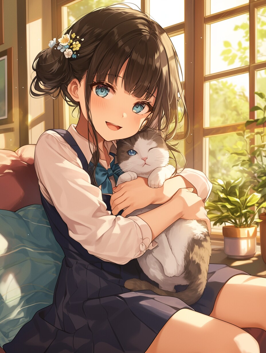 猫🐈とおだんごちゃん🍡✨145 | の人気AIイラスト・グラビア