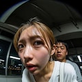 屋内駐車場で美女と 6枚目