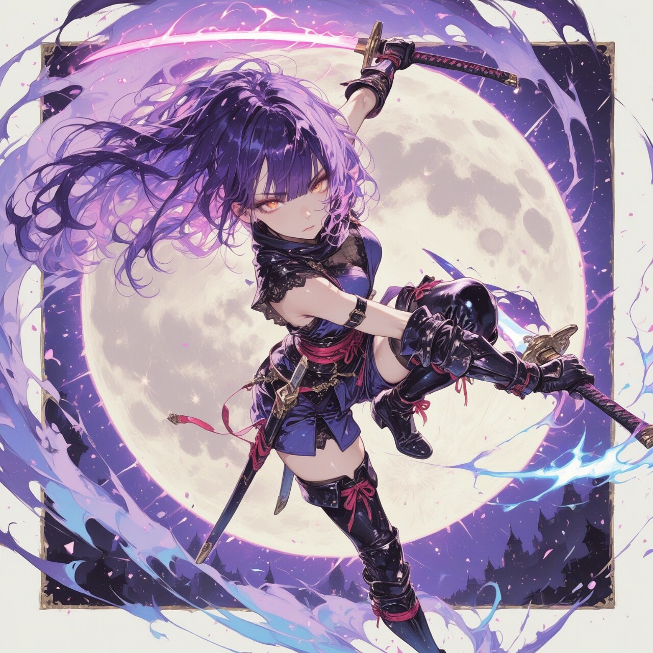 月下の剣舞 | の人気AIイラスト・グラビア