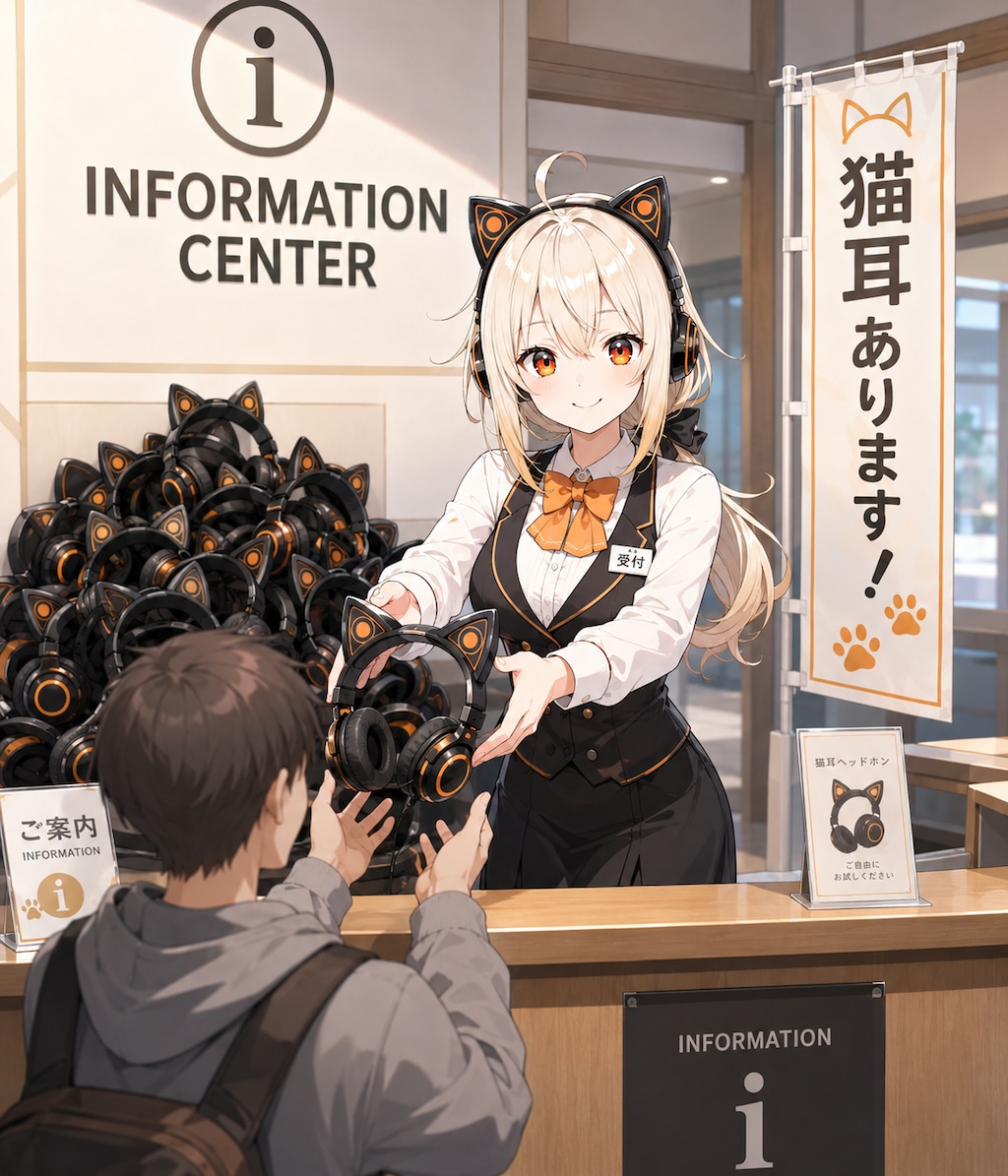 猫耳お配りしていまーす！