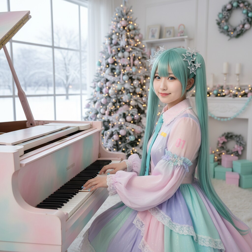 みどツイさん。クリスマス。ピアノ