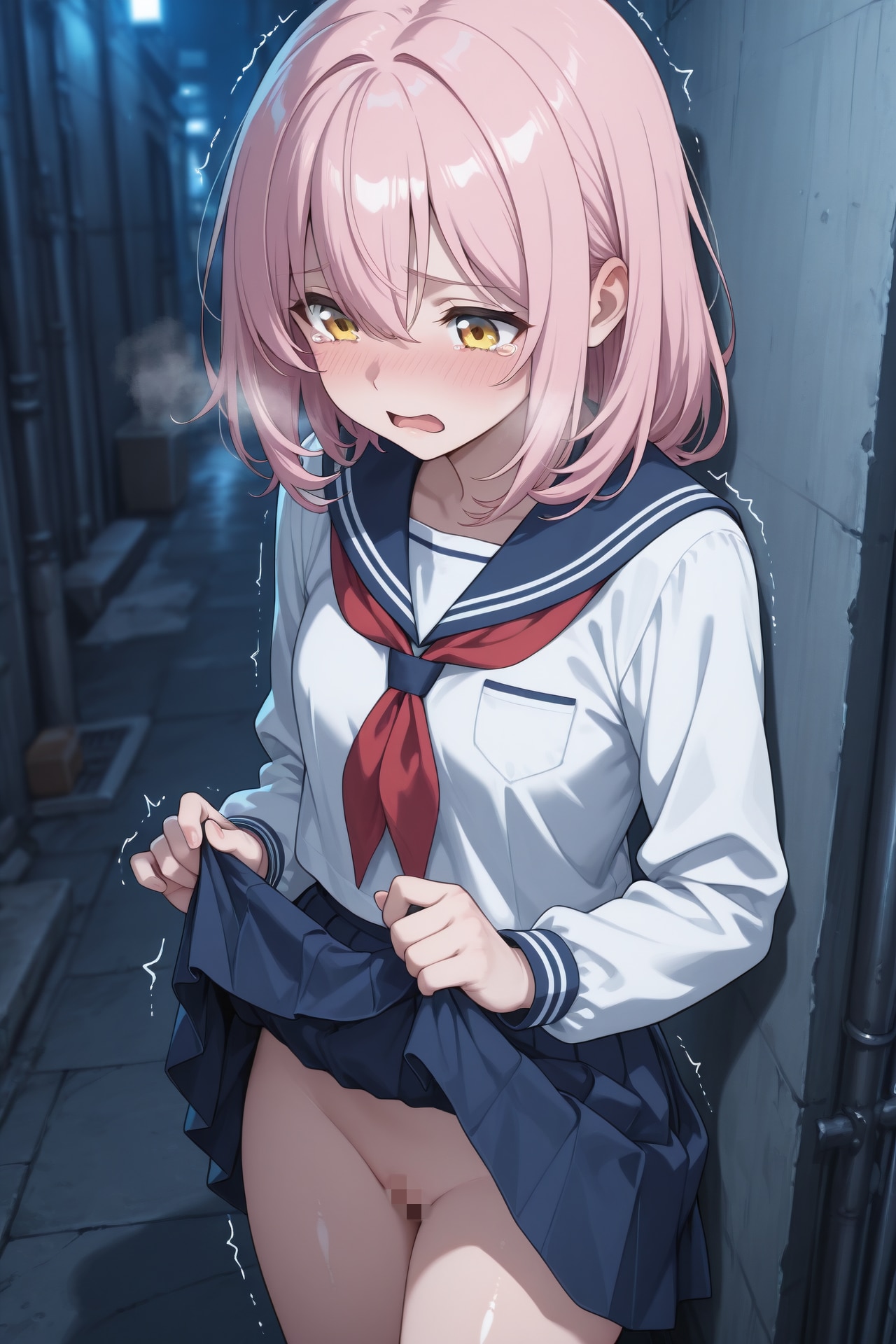 路地裏でパンツを脱がされて…