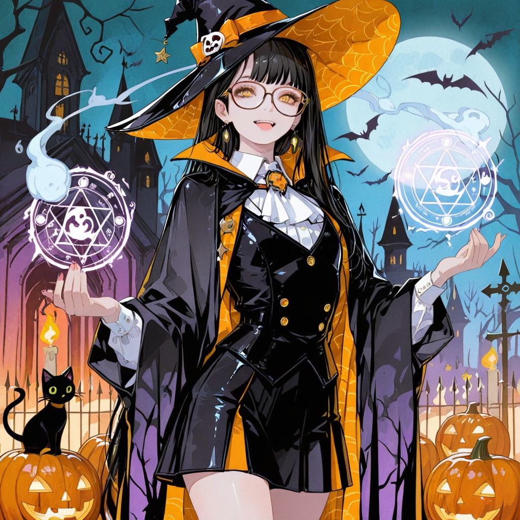 Halloweenファッション魔女さん