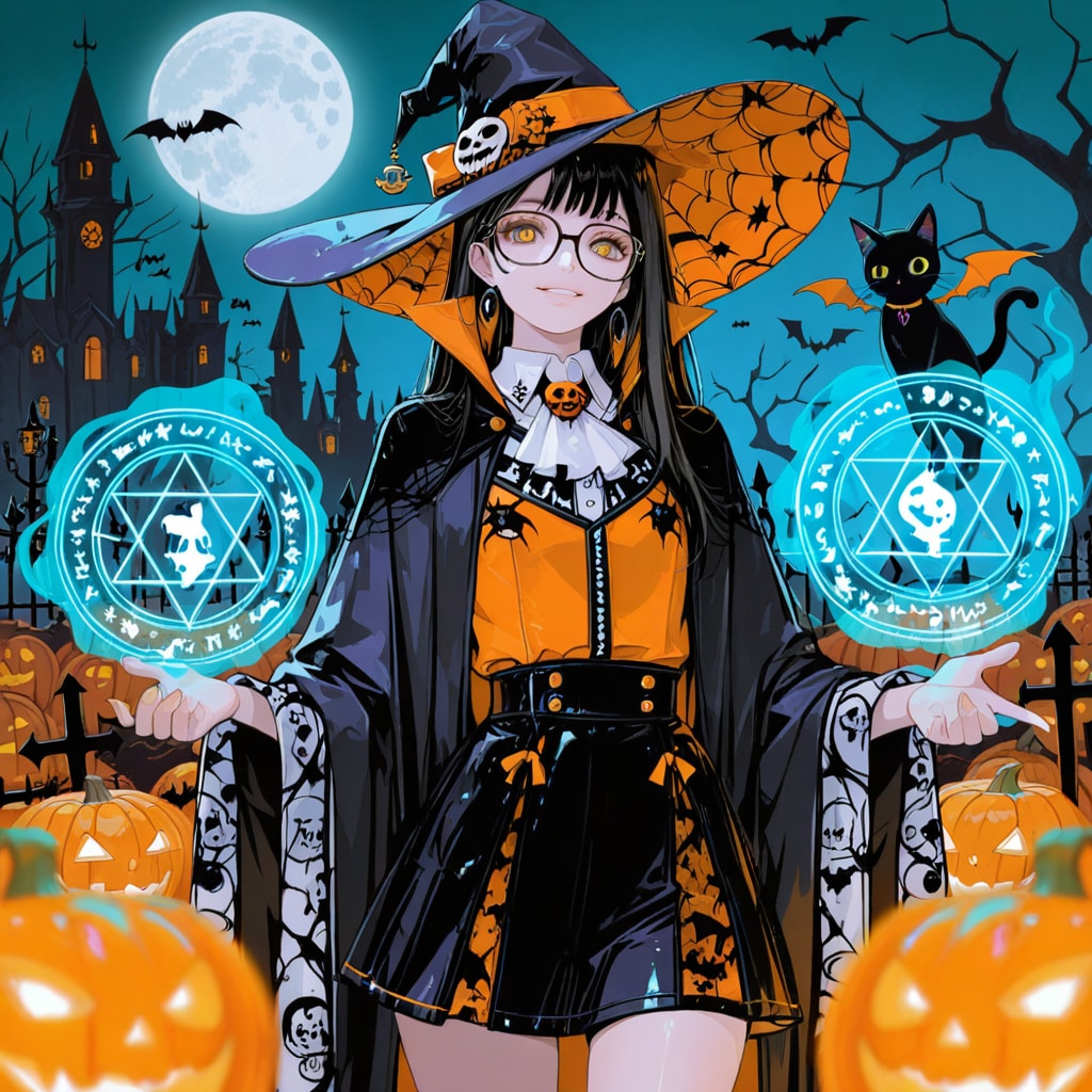 Halloweenファッション魔女さん