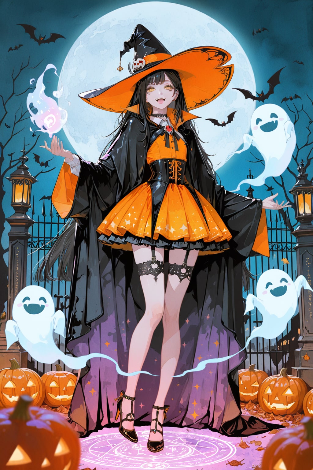 Halloweenファッション魔女さん