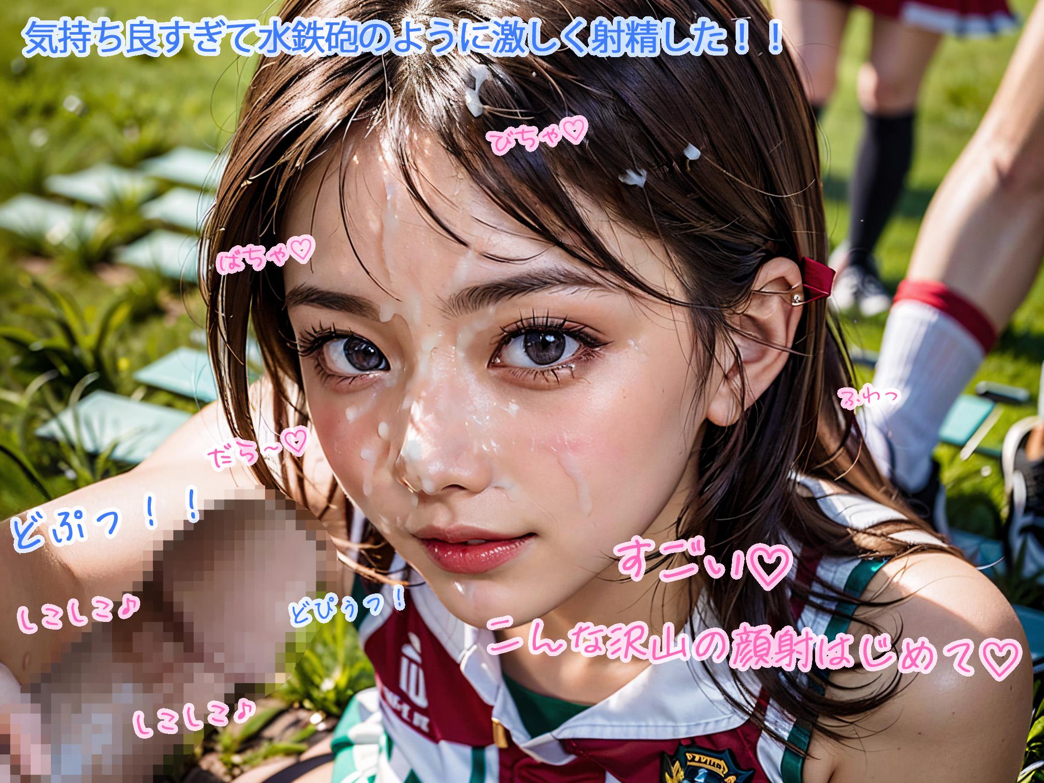 美少女チアガールに顔射💕