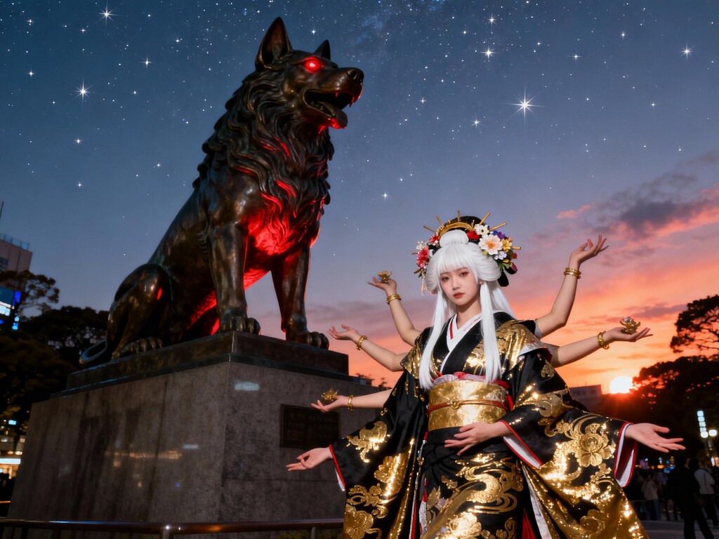 着物姿の白髪の人