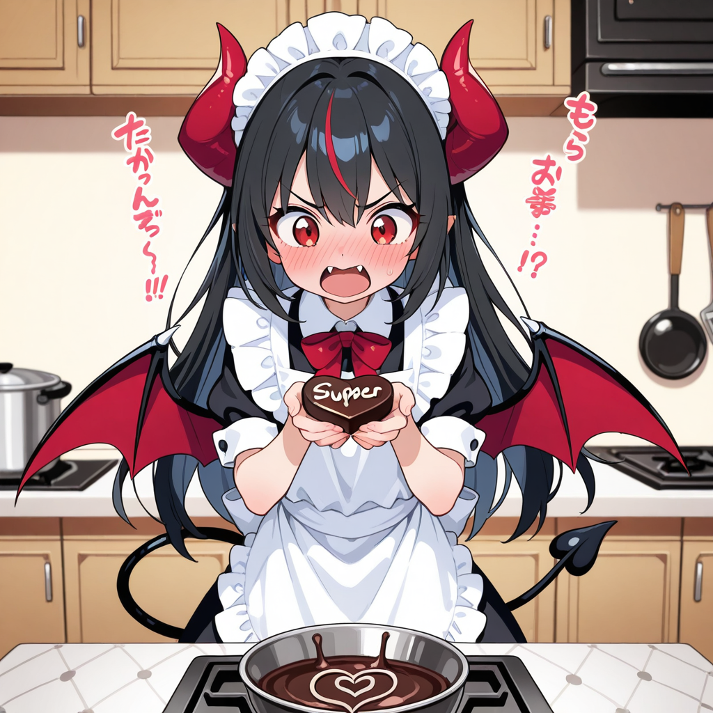 あ、悪魔がバレンタインのチョコを作ったら悪いのかぁ！？？ | の人気AIイラスト・グラビア