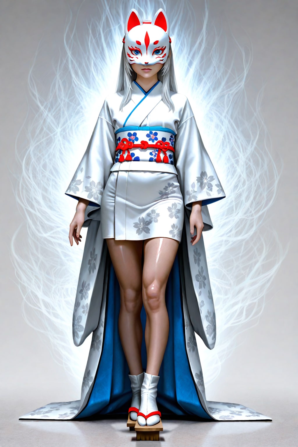 狐面の銀髪さん