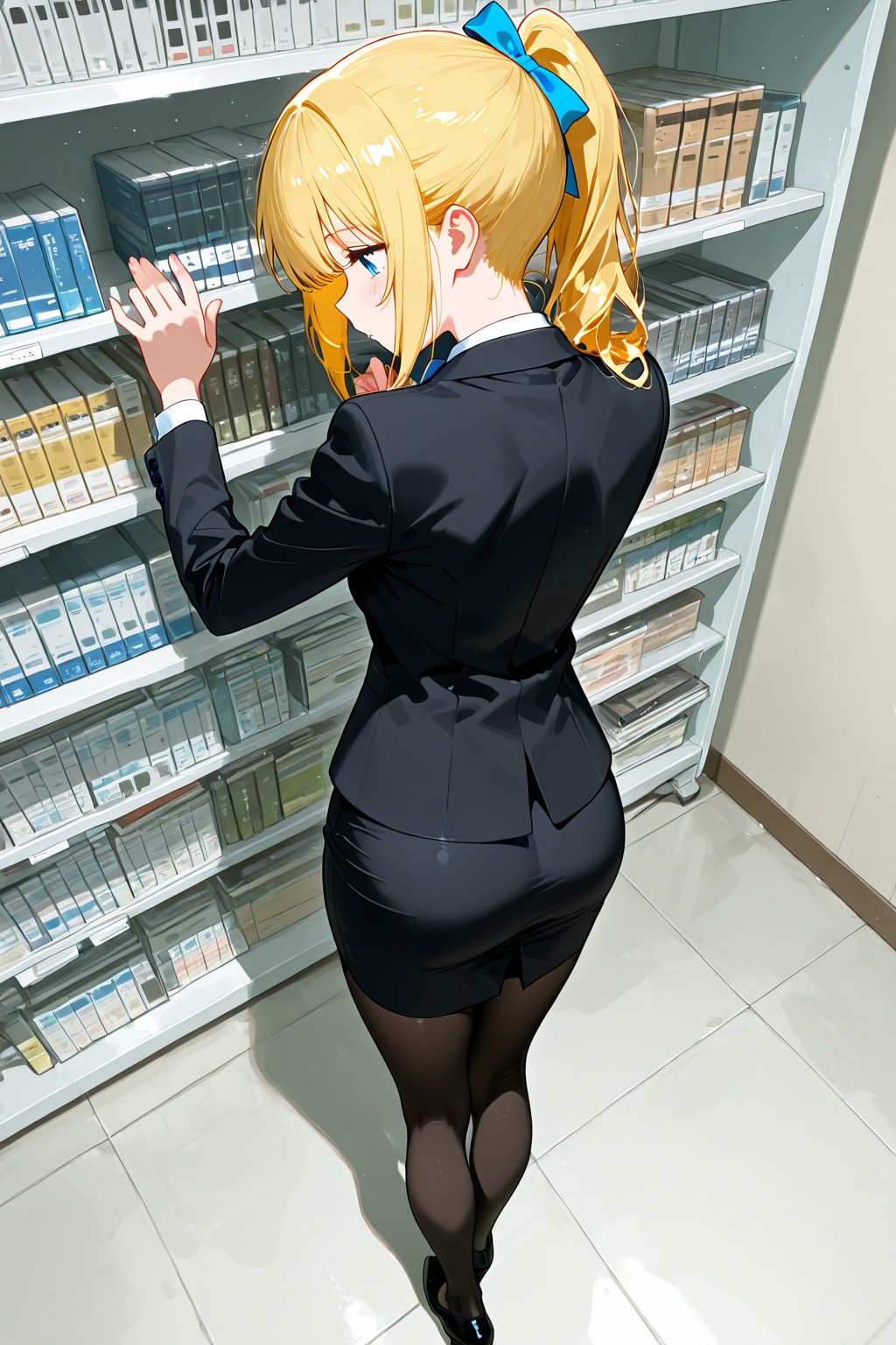 金髪OL姿(仕事ができる風)