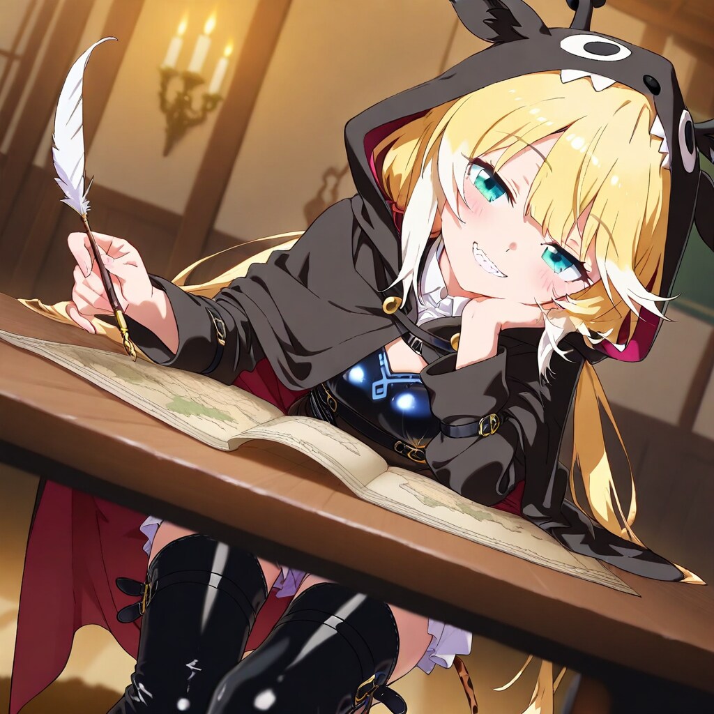 地図に書き込む黒い着ぐるみちゃん | の人気AIイラスト・グラビア