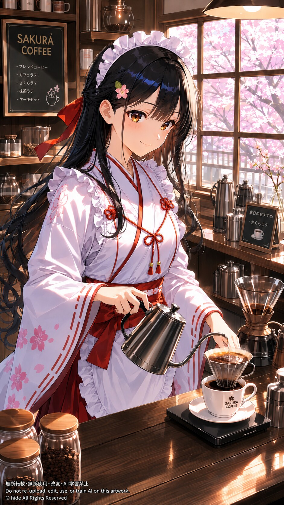 ☕ 桜カフェ、本日も営業中🌸 | の人気AIイラスト・グラビア