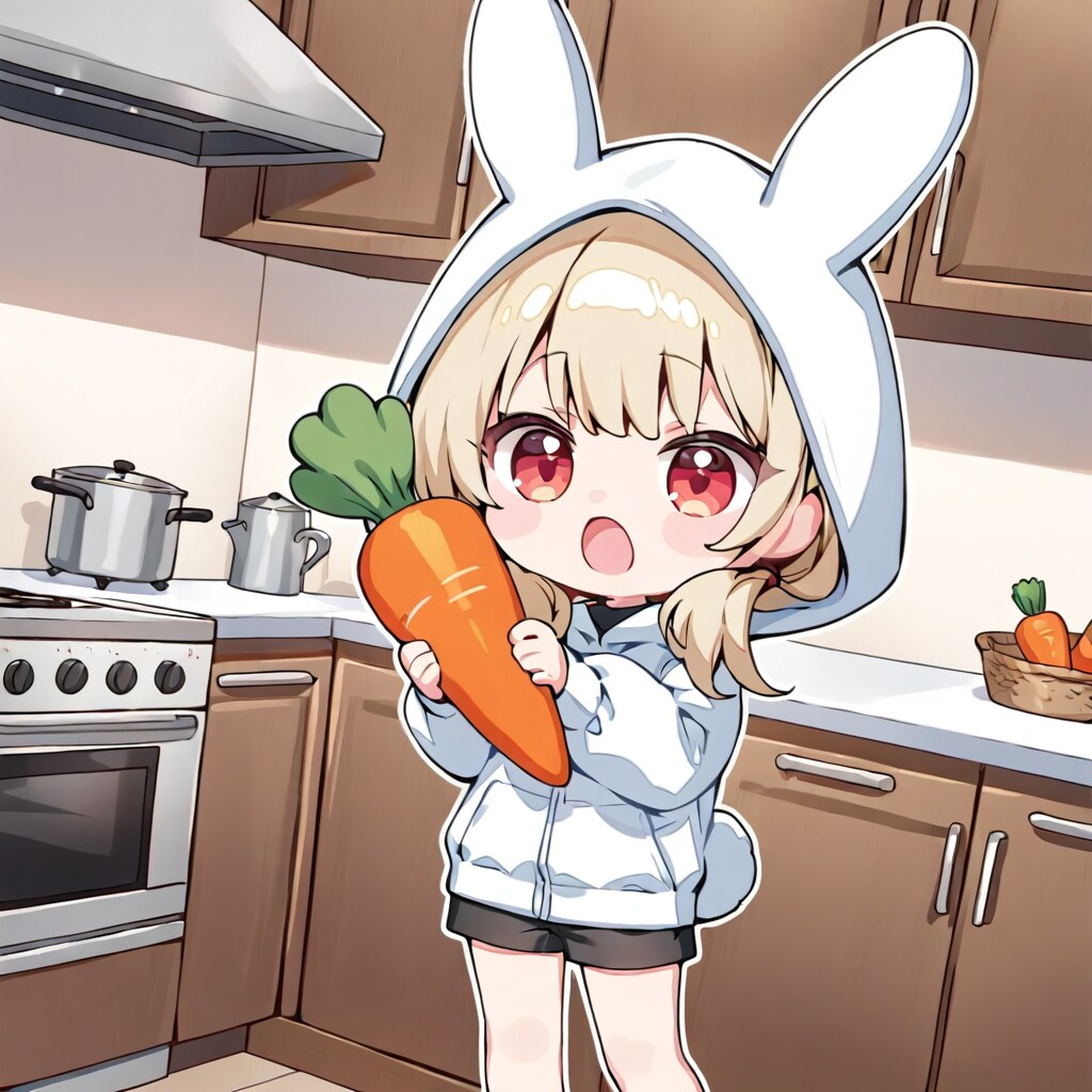 にんじんを食べたいちびうさぎ