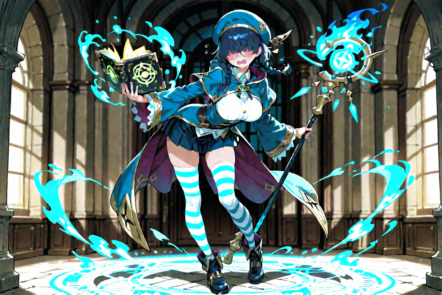 メカクレ巨乳メガネっ娘青魔法少女