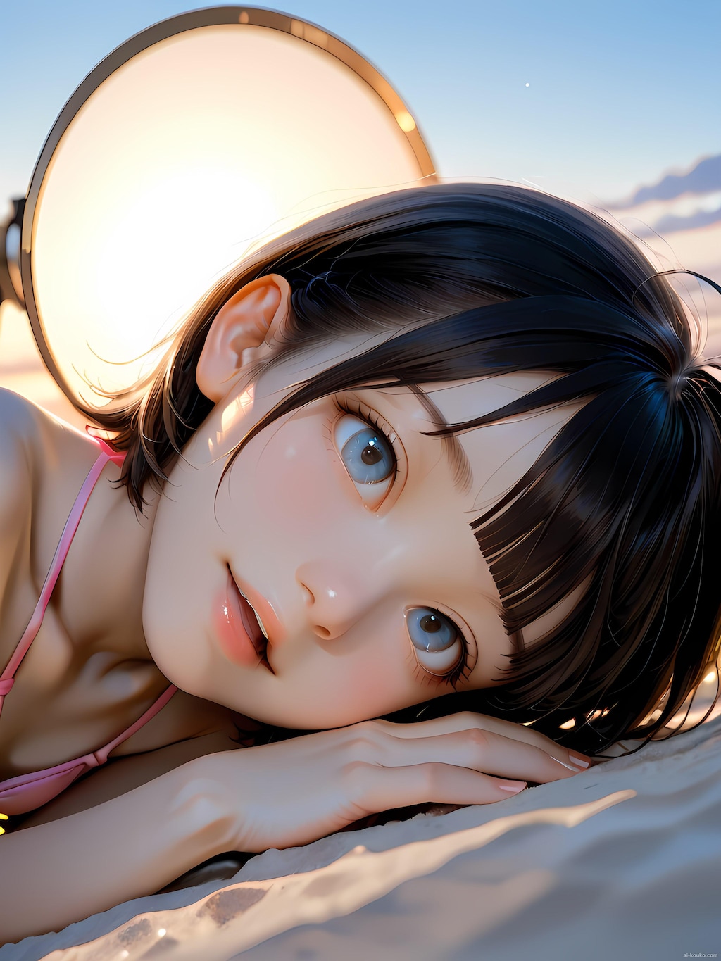 【イラスト集256枚】南あきら＆片瀬千恵_ビキニグラビア撮影