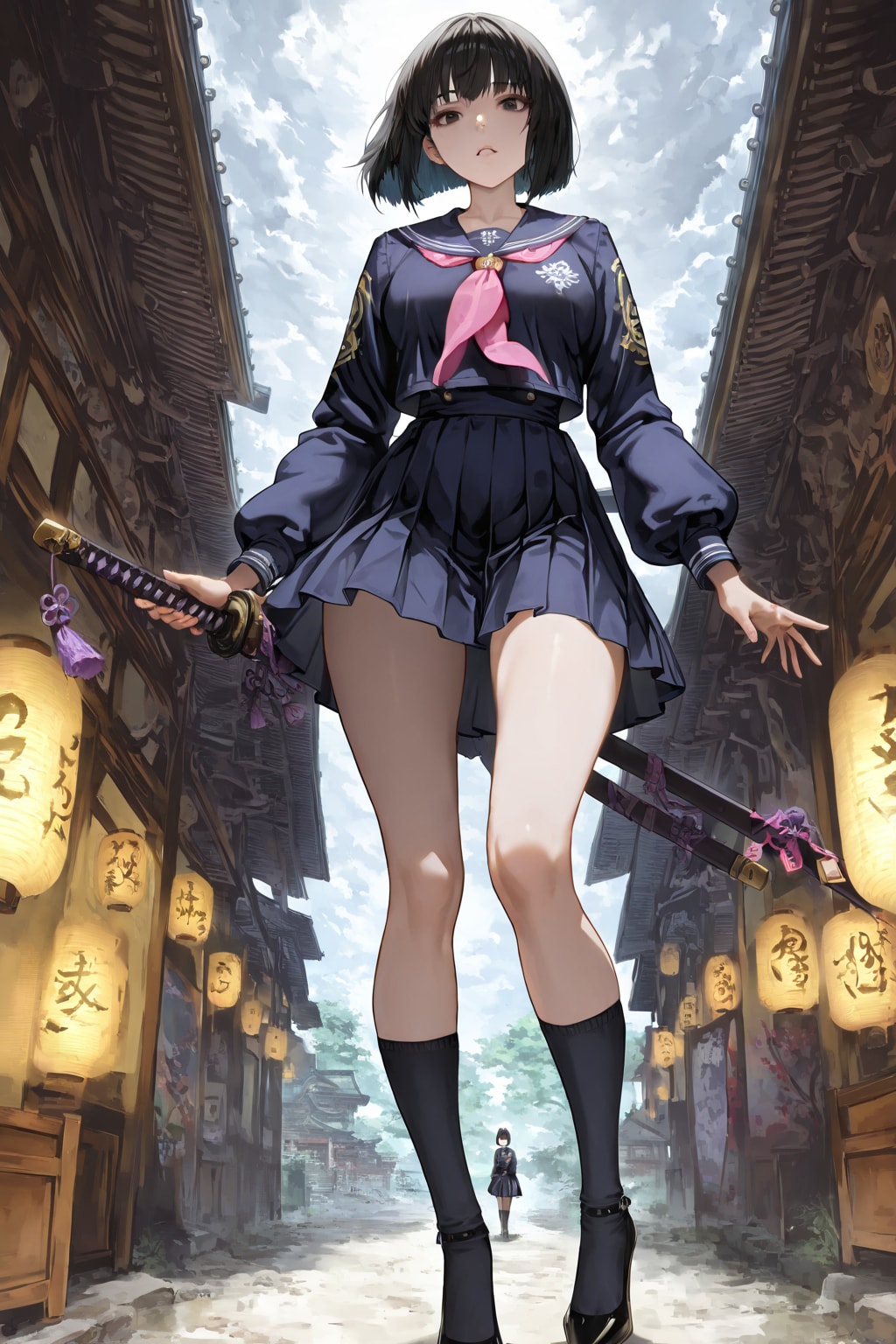 セーラー服と日本刀