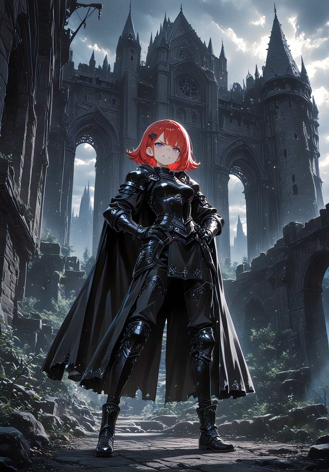 黒城に立つ魔焔の騎士 | の人気AIイラスト・グラビア