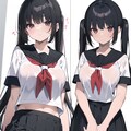 女の娘♪　ミニスカ制服JK 黒髪ツインテール♡（12枚） 9枚目