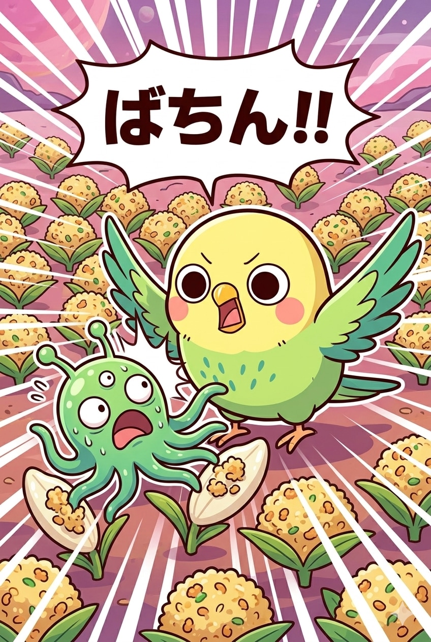 チャーハン畑泥棒を咎めるえらインコっちゃ | の人気AIイラスト・グラビア
