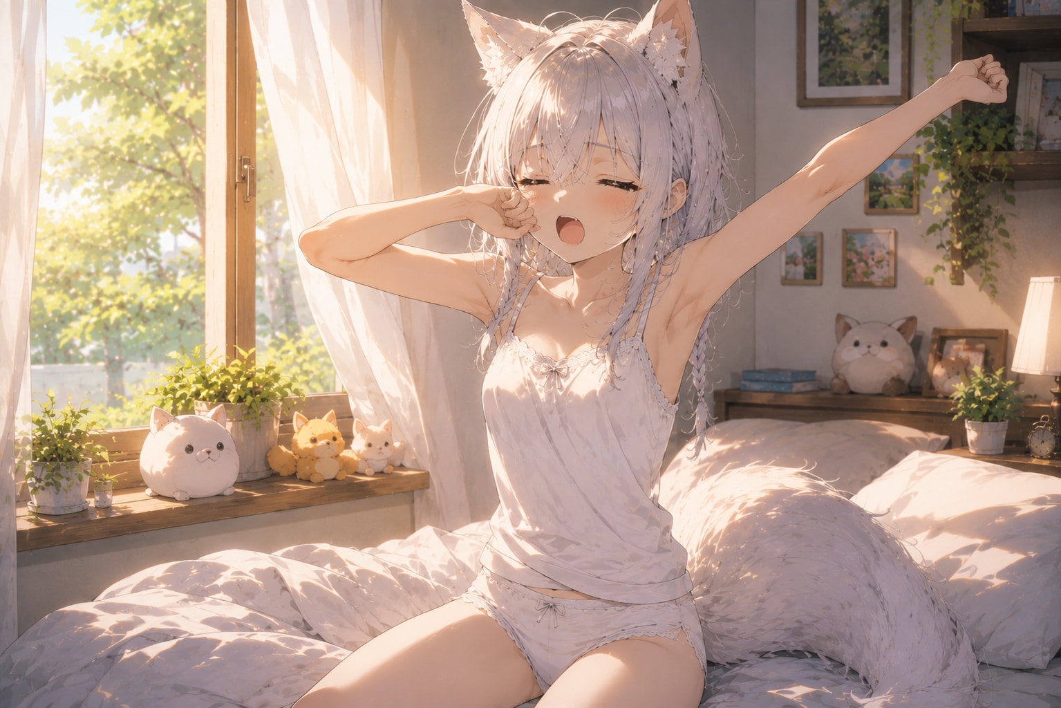 みんなおはよ～っ！！寝起きの真銀（ましろ）ちゃん