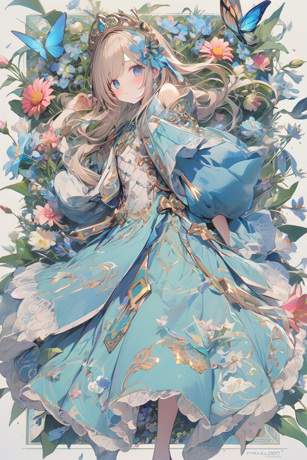 お花に囲まれた女の子