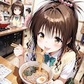 【これいる？】ラーメンを食べる美柑とヤミ【AIイラストテスト】 6枚目