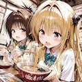 【これいる？】ラーメンを食べる美柑とヤミ【AIイラストテスト】 10枚目