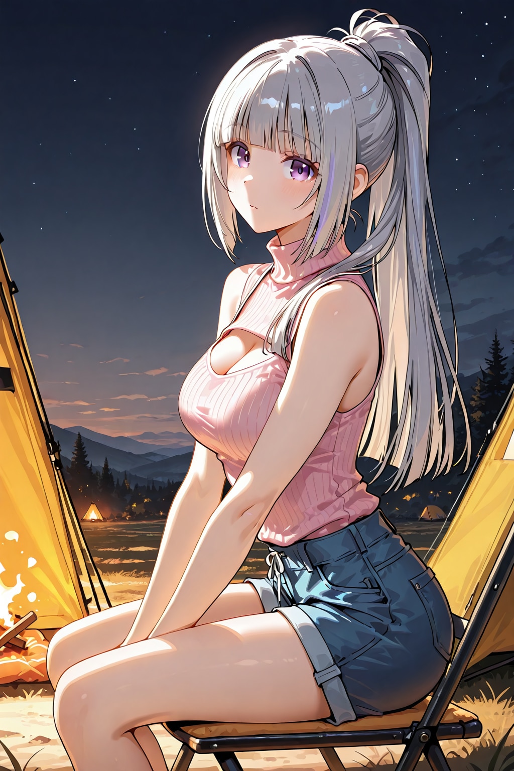 キャンプ場の少女