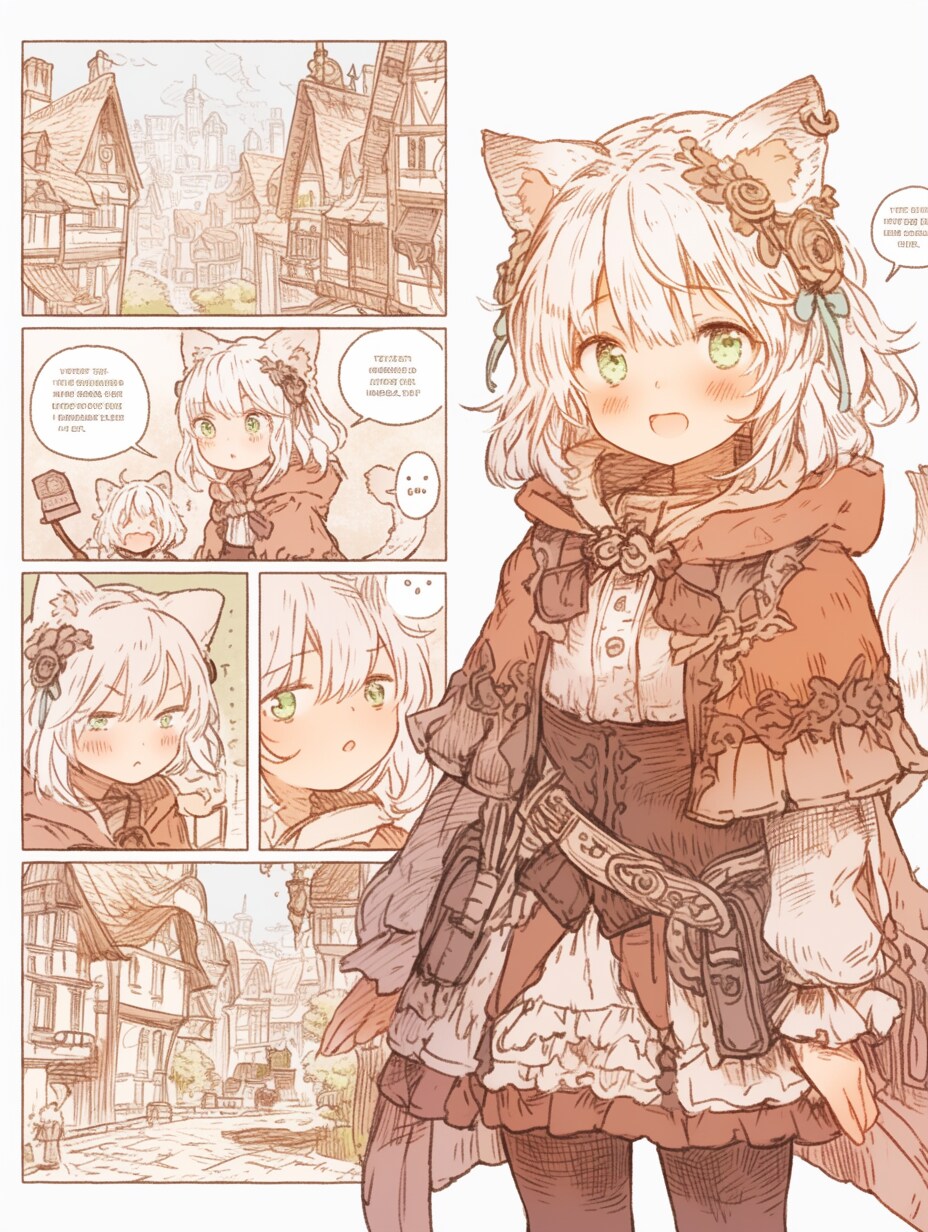 猫耳娘　漫画風。 | の人気AIイラスト・グラビア