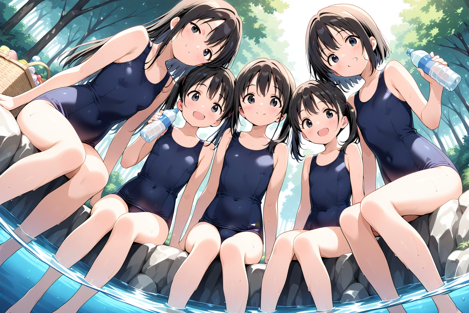 夏の川辺で