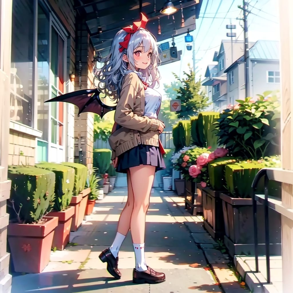 夏の公園とリボン