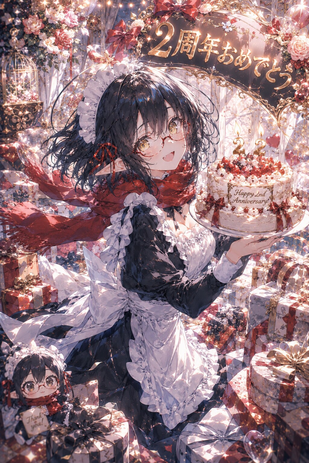 黒羽さんの２周年をお祝いして✨ | の人気AIイラスト・グラビア